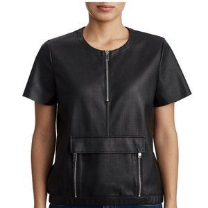 True Religion Black Vegan Leather Top